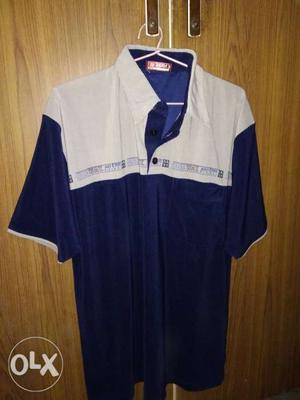 New Blue And White polo t-Shirt xxl size