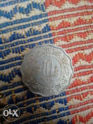 Old indian 10 paisa coin