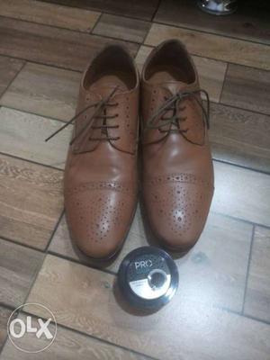 Pair Of Brown Leather Dress Redtape original Shoes with