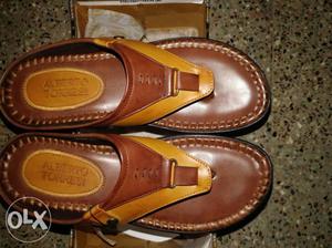 Pair Of Men's Brown Leather Sandals