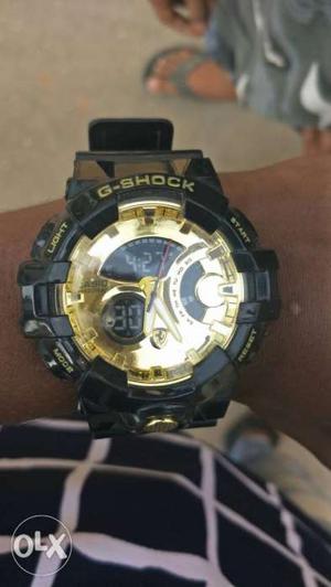 Round Black And Gold Casio G-shock Digital Watch