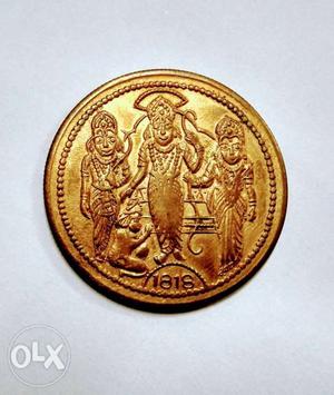 Round  Gold-colored Coin