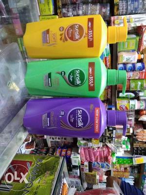 SunSilk Shampoo,650ml 3 Variant Green, yellow,