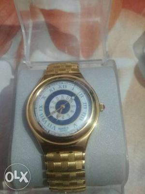 Swatch golden strap watch sealed pack NEW