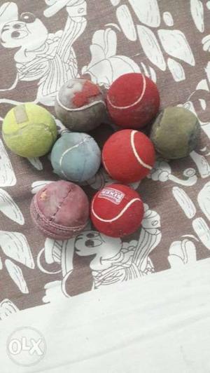Tennis Ball and cricket leather ball