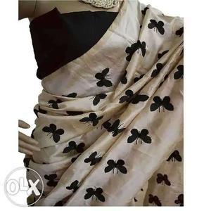White And Black Floral Print Dress