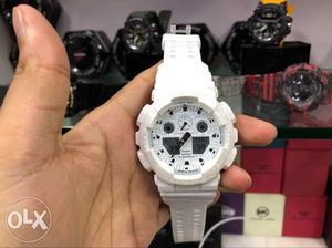 Brand New Casio G Shock Round White Chronograph Watch With