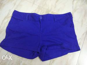 Electric blue Shorts Material is Stretchable
