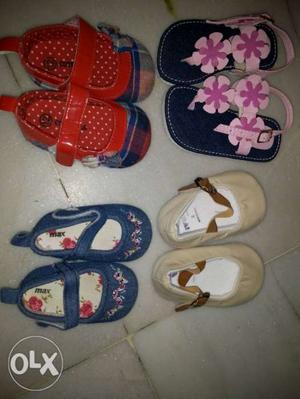 Girls shoes 6-18 months new n sparingly used