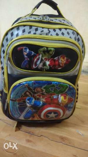 Grey And Yellow Avengers Backpack