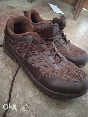 Pair Of Brown Running Shoes