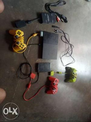 Sony play station 2 with 3 remotes and hard disk