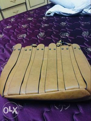 Unused Brown Leather Bad In Good Condition