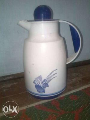 White And Blue Plastic Thermal Carafe