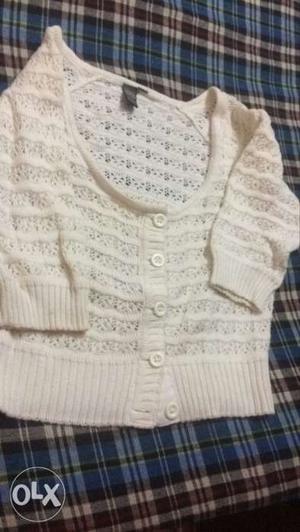 White Knitted Cardigan