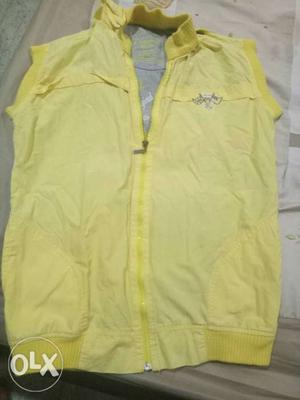 Women's Yellow Zip-up Vest