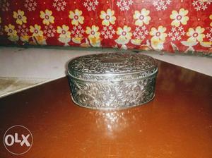 Antique jewel storage box silver coated item