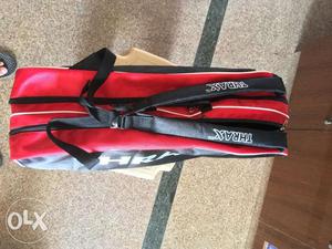 Badminton Kit Bag Red and Black Thrax Pro series