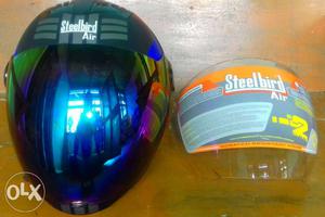 Black And Blue Steelbird Air Full-face Helmet