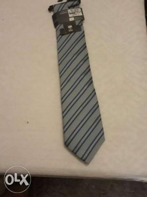 Black And Gray Striped Necktie
