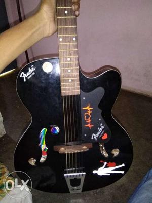 Black Fender Jazz Guitar