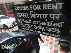 Black Rooms For Rent Signage