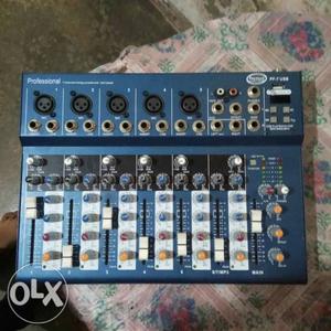 Blue And Black Professional Audio Mixer