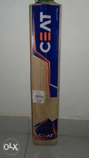Brown And Blue Ceat Cricket Bat