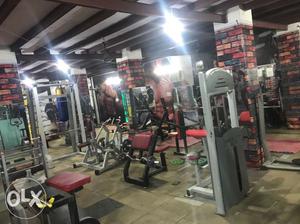 Complete gym with cardio, mirror, ac, inverter,