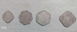 Four Indian Ruppe Coins