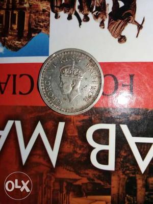 George 6 th silver  coin indian one rupee coin