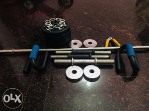 Gray And Black Barbell Set