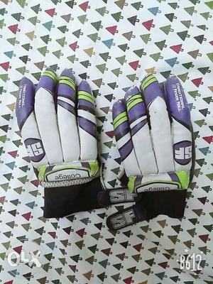 Purple-white-green Sports Gloves