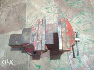 Red And Gray Bench Vise