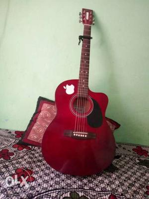 Red Single-cutaway Acoustic Guitar