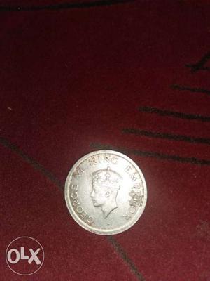 Round Silver-colored British India Coin