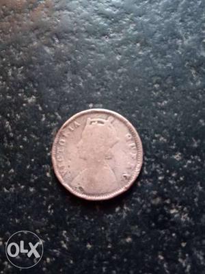 Round quarter Anna -colored Queen Victoria Coin