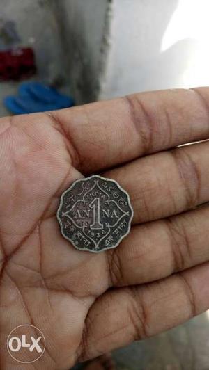 Silver-colored 1 Indian Ann Coin