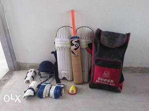 White And Blue Sanspariel Greenland Cricket Gear Set With