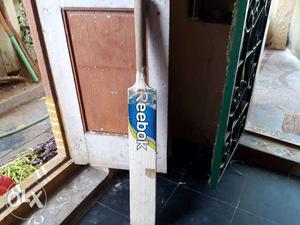 White And Blue Wooden Reebok Cricket Bat