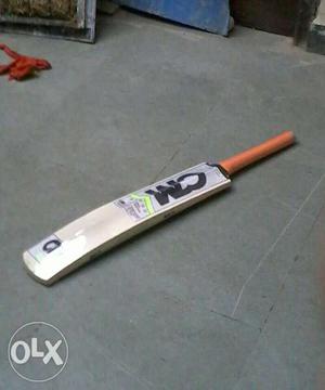 White And Orange CM Wooden Cricket Bat