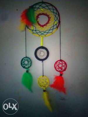 Yellow, Green, And Red, And Black Dream Catcher