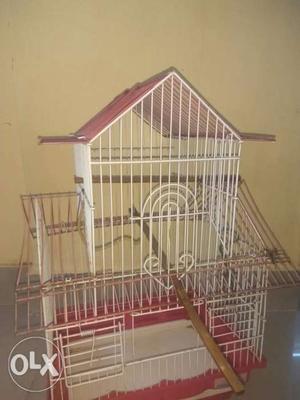 Birds cage red and white only in 600 rs. or you