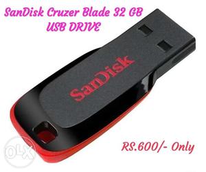 Black And Red SanDisk Cruzer Blade USB Drive