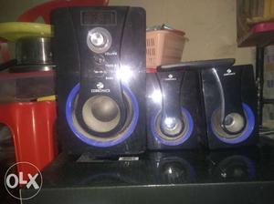 Black-and-purple 2.1 Multimedia Speakers