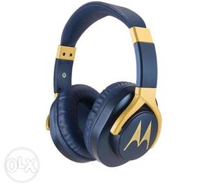 Blue And Yellow Motorola Cordless Headphones
