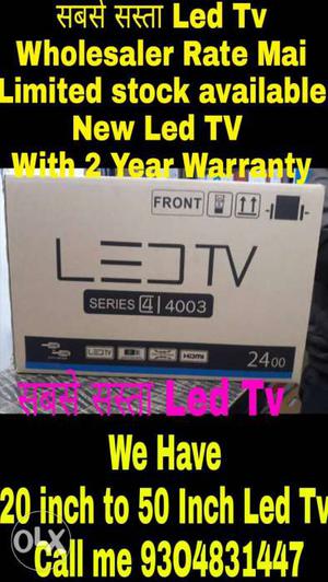 New Seal Pack imported Led Tv With 2 Year warranty and Seal