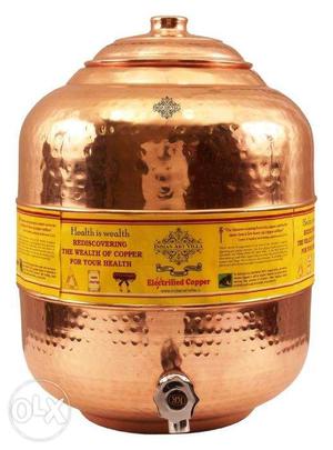 Pure Copper Hammered Handmade Design Water Pot Storage Tank