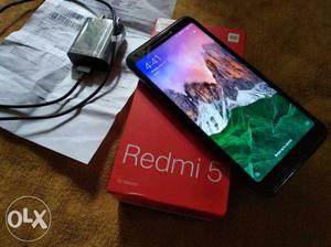 Redmi 5 with Bill, Box, Charger and Back