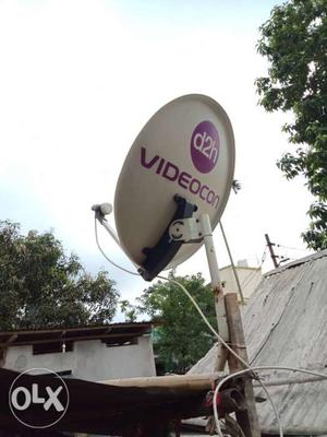 Round White And Purple D2H Videocon Satellite Dish Antenna